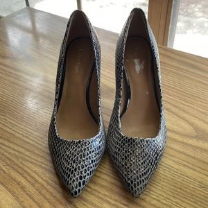 Calvin Klein snake skin heels